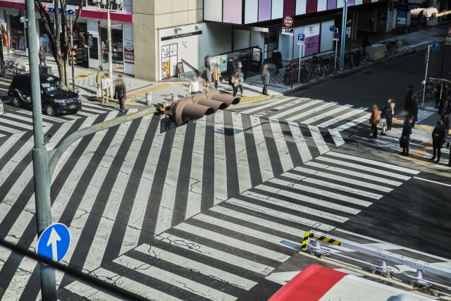 名古屋市栄のスクランブル交差点