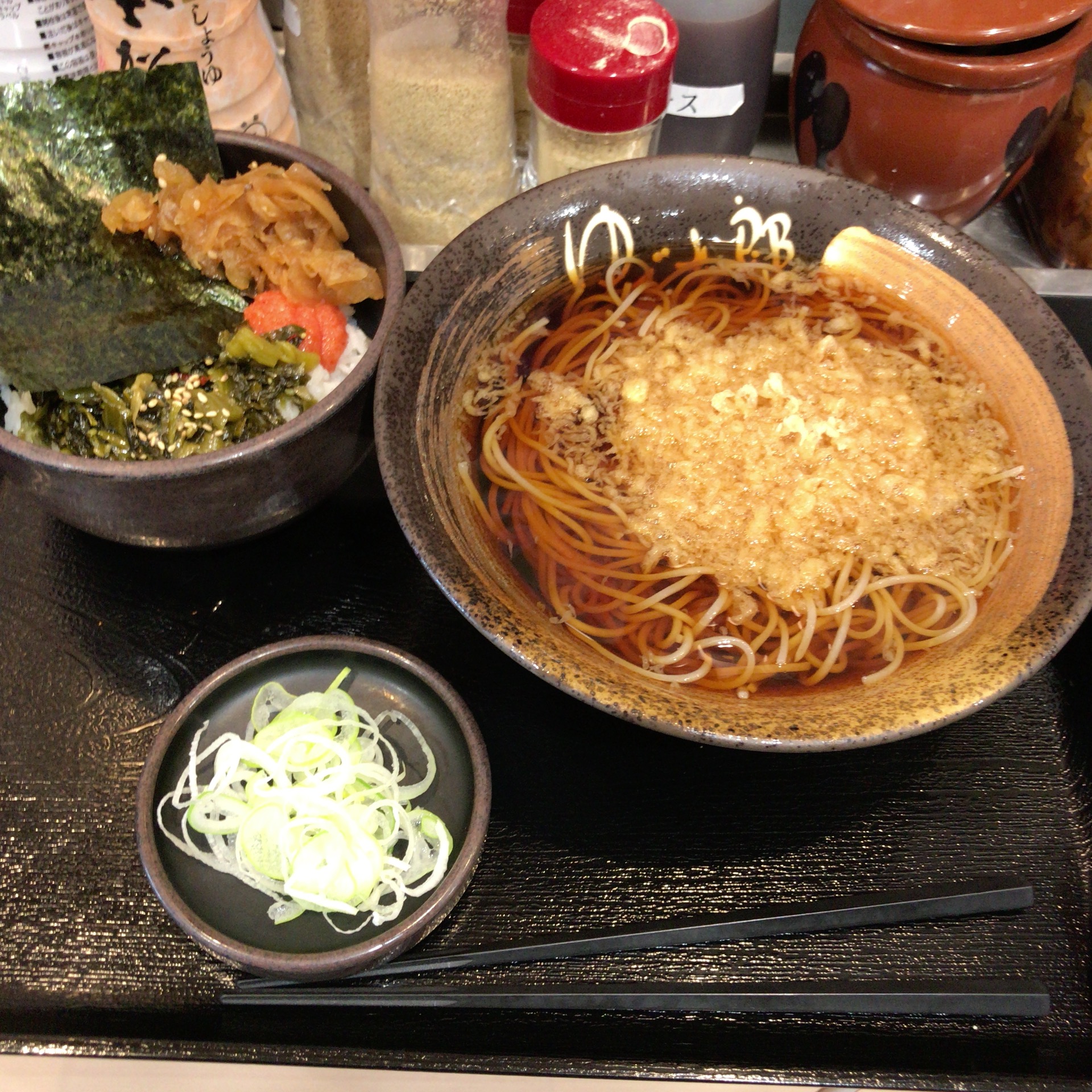 高菜明太ごはんと蕎麦のセット